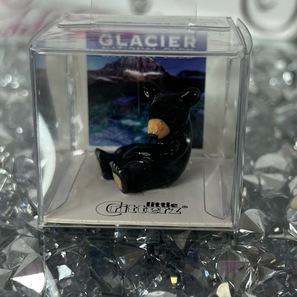 Glacier national park bear cub Black Bear Figurine mini collectible Montana